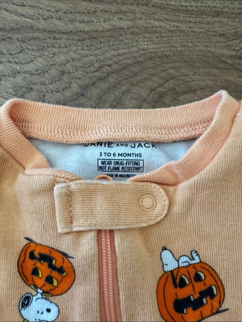 Janie & Jack Infant Snoopy Halloween Footed Pajama, size 3-6M